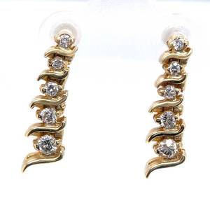 Diamond S-Bar Link Tennis Bracelet Linear Dangle Earrings in 14k Yellow Gold $1,950 Retail
