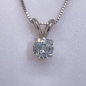 0.34 Carat Diamond Round Brilliant Cut Solitaire Classic Single Stone Pendant w Split Bail $1,200 Retail