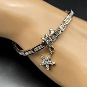 2.25 Carat Diamond Tennis Bracelet Lucky Star Floating Dangle Charm 14k White Gold $6250 Retail VIDEO