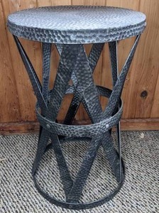 lot 35 image: Hammered Metal End Table