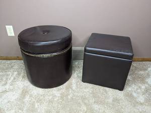 lot 74 image: Square Storage Stool and Round Storage Stool