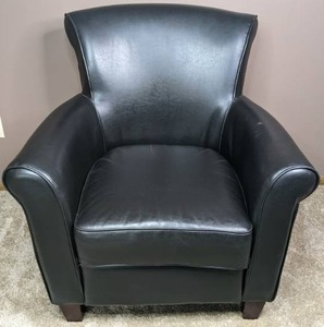 lot 30 image: Classy Black Faux Leather Arm Chair