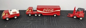lot 21 image: Set of 3 Vintage Coca-Cola Toy Trucks