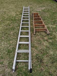 lot 151 image: Step Master Extension Ladder and 6 Foot Wood Ladder