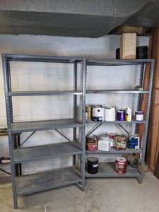 lot 63 image: Set of Two 5-Shelf Metal Shelving Units