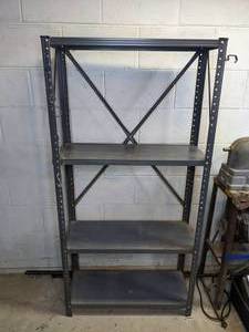 lot 62 image: Set of Two 4-Shelf Metal Shelving Units