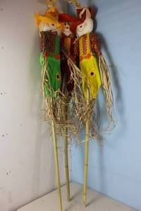 lot 140 image: NEW - 3 X 60 Tall Scarecrow Halloween Decorations (Break Down Smaller) 875342006863 MSRP $59.97