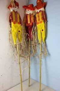 lot 142 image: NEW - 3 X 60 Tall Scarecrow Halloween Decorations (Break Down Smaller) 875342006863 MSRP $59.97