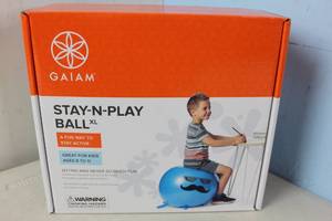 lot 144 image: NEW - Gaiam Stay-N-Play Ball XL 018713641755 MSRP $24.99