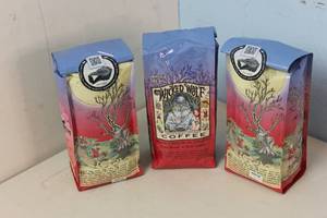 lot 290 image: 3 X 12oz bags of Ravens Brew Gourmet Coffee Whole Bean Dark Roast Best Buy 12212022