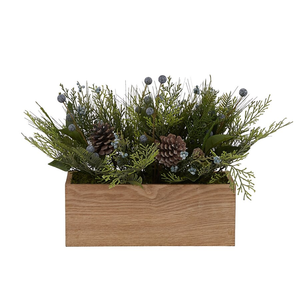 lot 151 image: NEW - allen  roth 12-in Green with Mdf Pot Indoor Artificial Cypress Plants 014434151047 MSRP $39.98