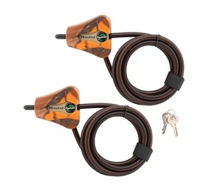 lot 113 image: NEW - Master Lock Mossy Oak 2-Pack 72-in Keyed Cable Lock 071649368646 MSRP $39.98