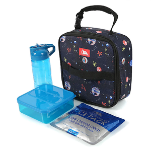 lot 111 image: NEW - Arctic Zone Insulated 2-Way Carry Lunch Box, Galaxy With Bottle and Sandwich Container 628319011571 MSRP $17.99