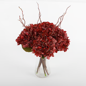 lot 156 image: NEW - allen  roth 15-in Red Indoor Artificial Hydrangea Flowers 803284037355 MSRP $34.98