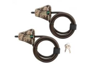 lot 112 image: NEW - Master Lock Mossy Oak 2-Pack 72-in Keyed Cable Lock 071649359279 MSRP $39.98