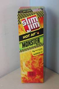 lot 399 image: 18 HOT AF Slim Jims Best By 5192023