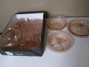 lot 71 image: Pink Depression Glass