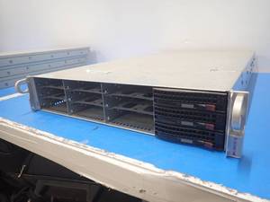 lot 26 image: SuperMicro&nbspCSE-826 Server  CPU&nbspIntel(R) Xeon(R) CPU E5-2609 v2  2.50 GHz  Power supply&nbspPWS-1K21P-1R  RAID card&nbspL3-25413-07C  32GB DDR3  NO HDs  12 HD Bays  Includes CAB-AC