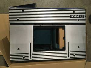 27 in. x 18 in. Aluminum Top Benchtop Router Table with 2-12 in. Vacuum Hose Port by Bosch   Customer Returns See Pictures