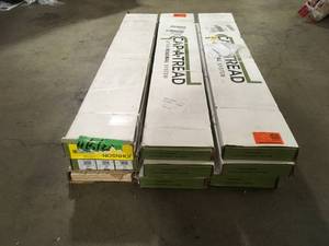 Pallet of Choice Oak 47 in. L x 12 in. T x 7-38 in. W Vinyl Overlay Riser to be Used with Cap A Tread by Cap A Tread (9 Boxes)  Customer Returns See Pictures