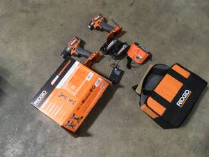 18V SubCompact Brushless 2-Tool Combo Kit with DrillDriver, Impact Driver, (2) 2.0 Ah Batteries, Charger, and Tool Bag by RIDGID   Customer Returns See Pictures