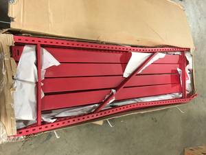 4-Tier Industrial Duty Steel Freestanding Garage Storage Shelving Unit in Red (77 in. W x 78 in. H x 24 in. D) by Husky  Customer Returns See Pictures