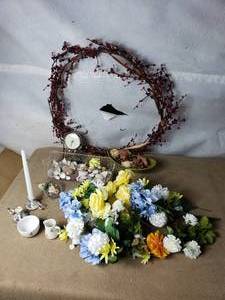 Home Decor, Faux Flowers, Wreath, Shells Etc