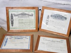 Collection of Vintage Stock Certificates