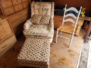 Chairs, Ottoman, Throw Pillows