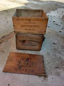 Wood Boxes and Funny Wood Sign