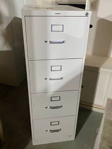 lot 19 image: Hon White Filing Cabinet