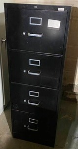 lot 20 image: Hon Black Filing Cabinet