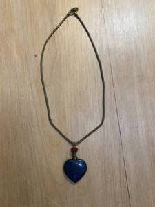 Vintage Sodalite Heart Pendant Necklace