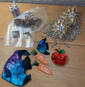 Vintage Beaded Pins, Glue Appliques