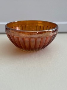 lot 2 image: Peach Luster  Carnival Glass Vintage Small Dish