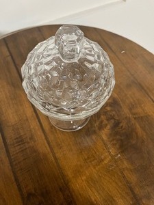 lot 55 image: Vintage Patterned Cut Glass Candy Dish