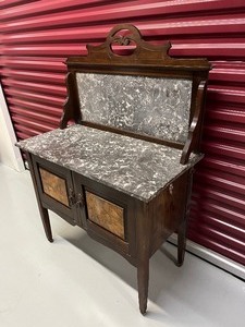 lot 5 image: Antique Victorian Marble East Lake Vanity