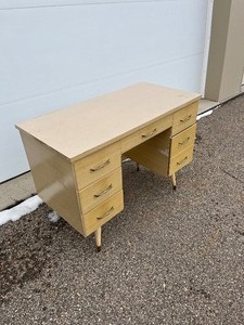 lot 16 image: MCM Blonde Wood Desk