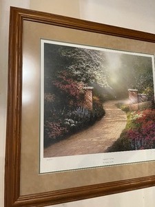 lot 19 image: Painting by Thomas Kincade Morning Light