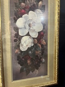 lot 25 image: Floral Gold Framed Print
