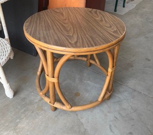 lot 30 image: Rattan Round Side Table