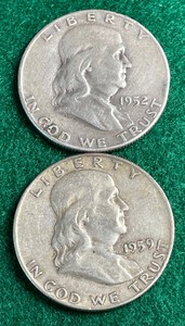90% Sliver Benjamin Franklyn Half Dollars