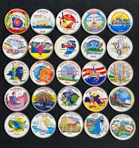 Colorized Statehood Quarters