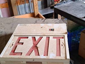 lot 182 image: Cooper Sure-Lites Halo Lighting 48W EXIT Sign UNSRW