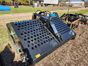 lot 142 image: 2022 Topcat ECSSLR72 875-kg 2000mm 72 Skid Steer Landscape Power Rake Rock Attachment (New, Never Used )