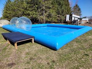 lot 150 image: Swimming Pool theme Bouncer with High Pressure Electric Air Pump