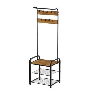 Brand New Lavish Home Entryway Coat RackStorage Bench with Side Handles - Rustic Brown ((Original MSRP $134.99))