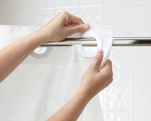 Brand New Hookless French Damask Shower Curtain with PEVA Liner