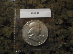 1958-D Franklin Silver Half Dollar