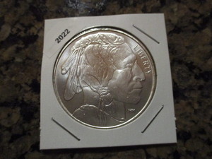 2022 Highland Mint 1oz Silver Buffalo - Brilliant Uncirculated From Original Roll Container